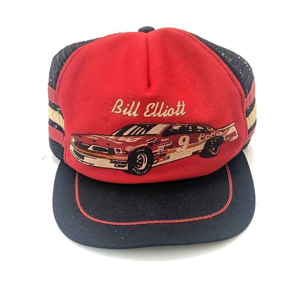Bill Elliott Coors Racing 3‎ Mesh Trucker Snapback Hat Baseball Cap Vintage 80s